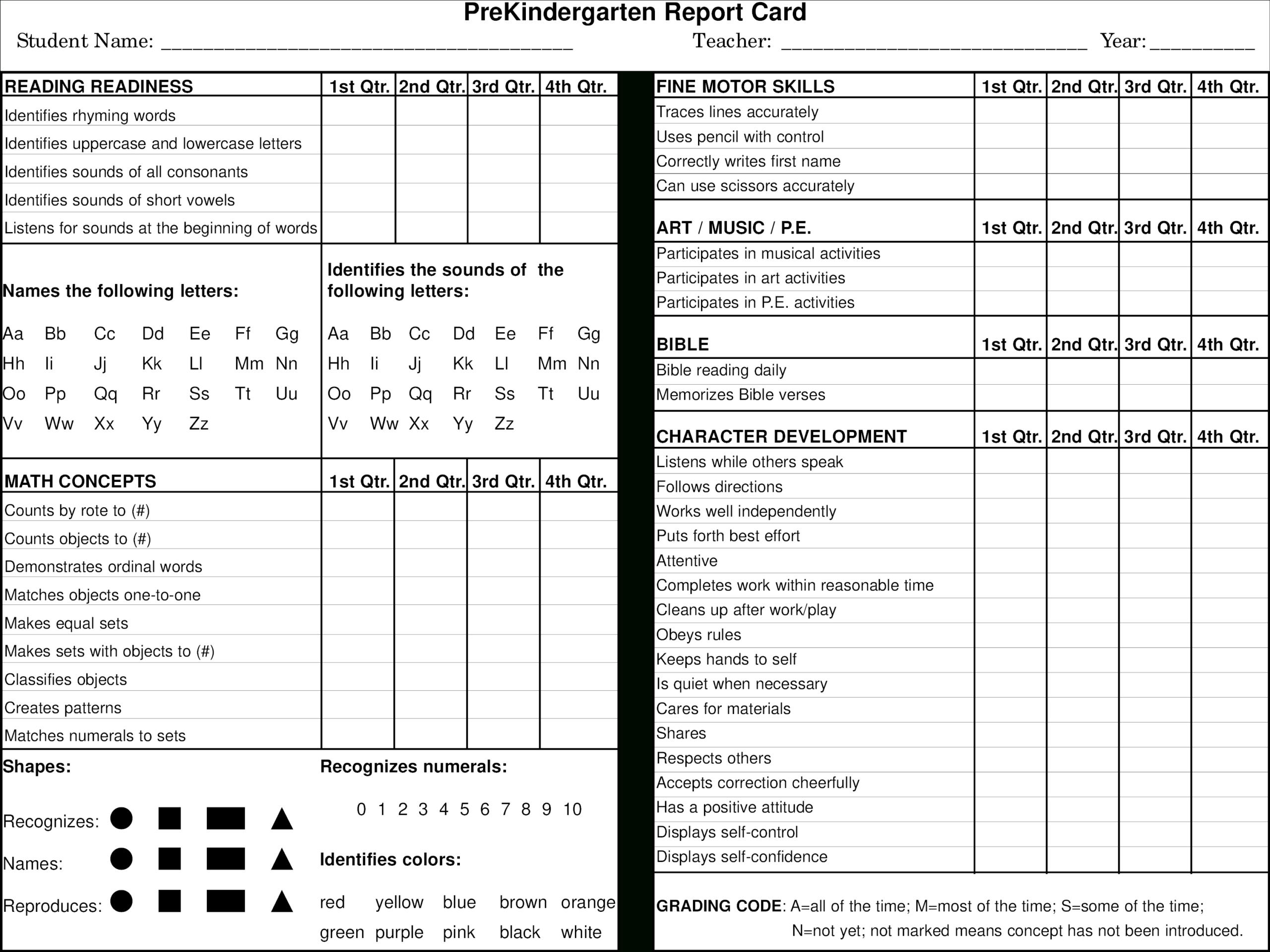 Preschool Report Card Main Image – Preschool Progress Report In Character Report Card Template