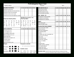 Preschool Report Card | Templates At Allbusinesstemplates in Character Report Card Template