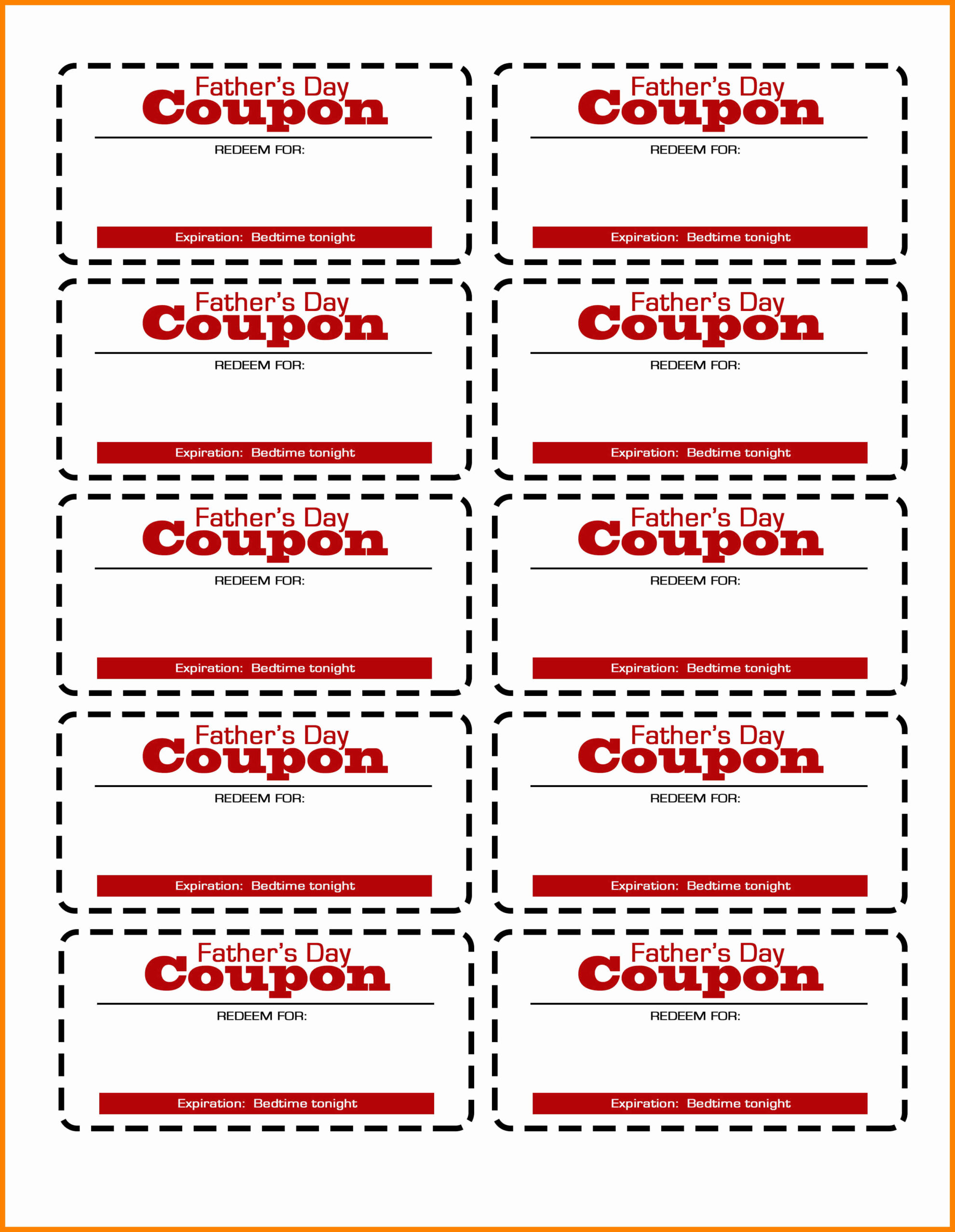 Blank Coupon Template Printable Sample Design Templates