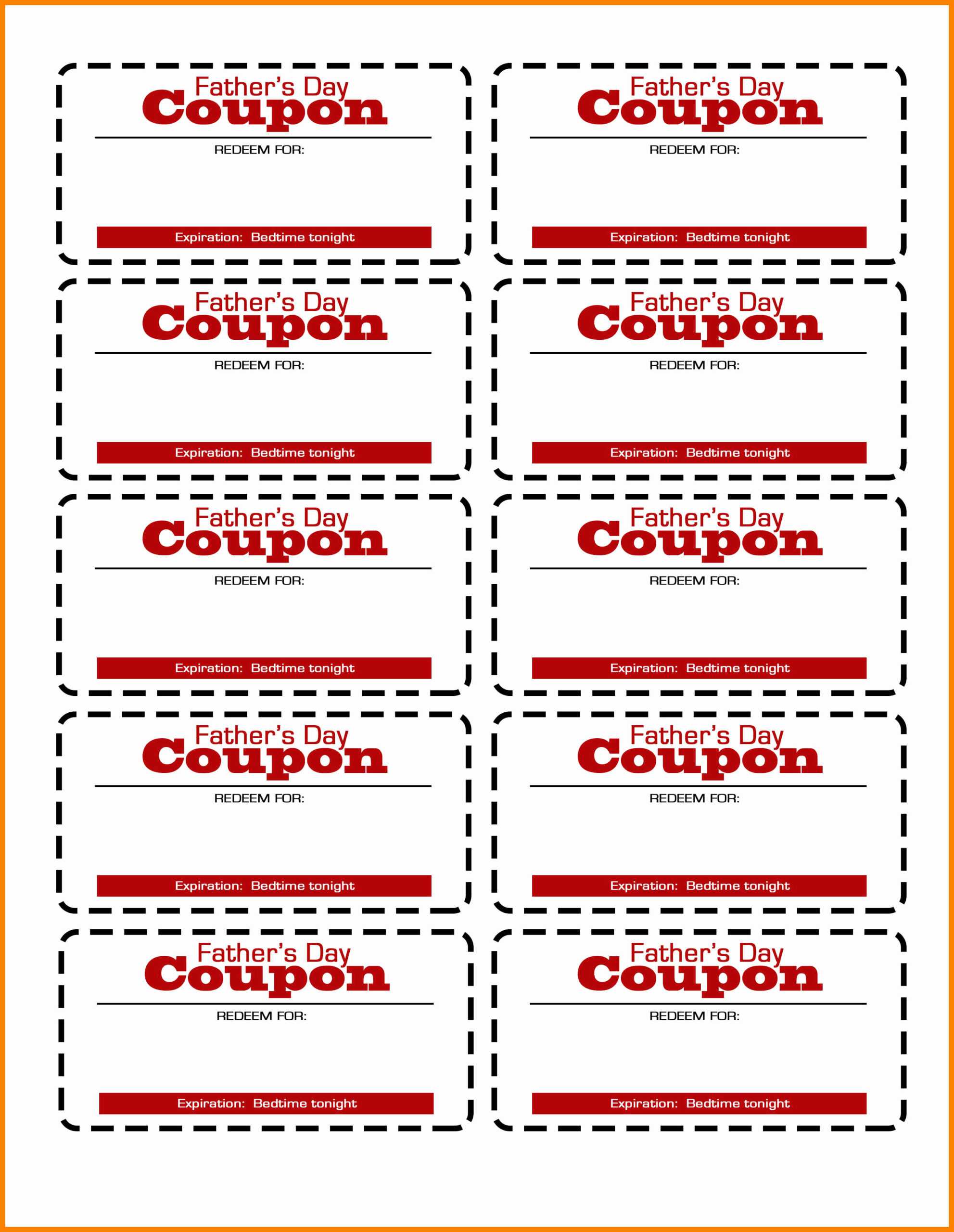 Blank Coupon Template Printable Sample Design Templates