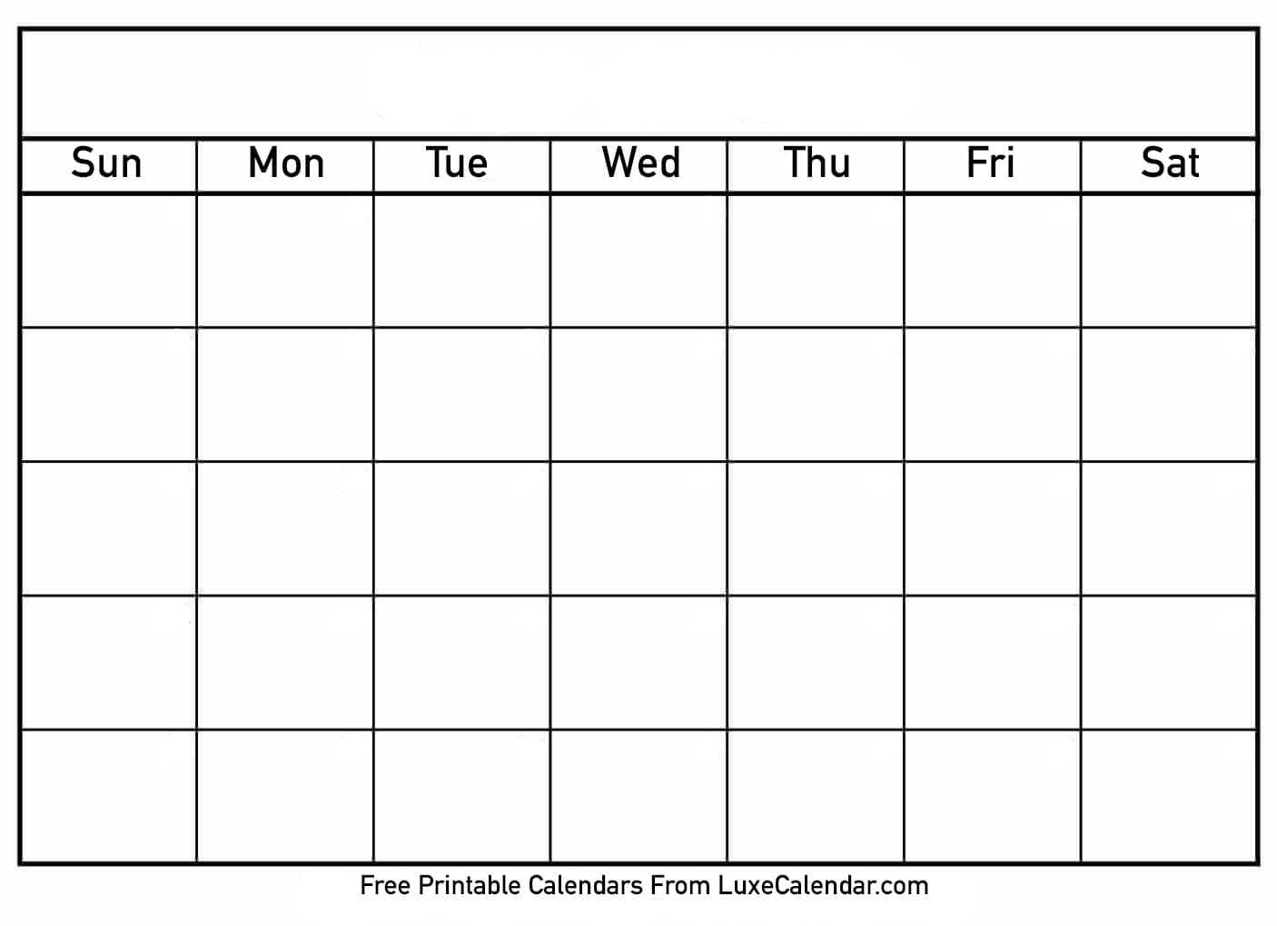 Printable Calendar Templates Full Page – Calendar Within Blank Calender Template