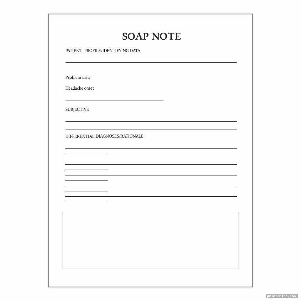 Printable Counseling Soap Note Templates – Printabler With Regard To Blank Soap Note Template