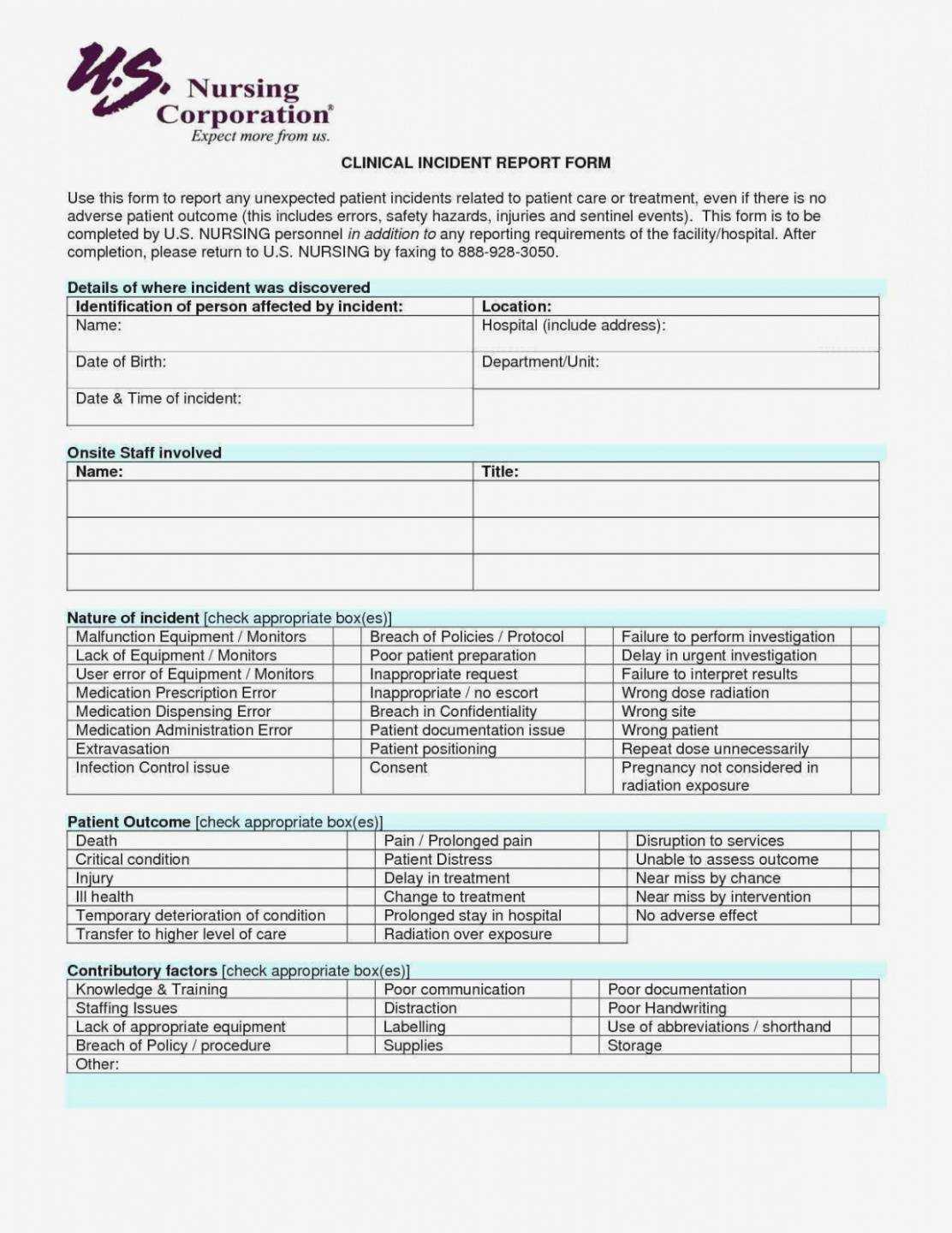 Printable Gallery Price List Template Near Miss Report In Medication Incident Report Form Template