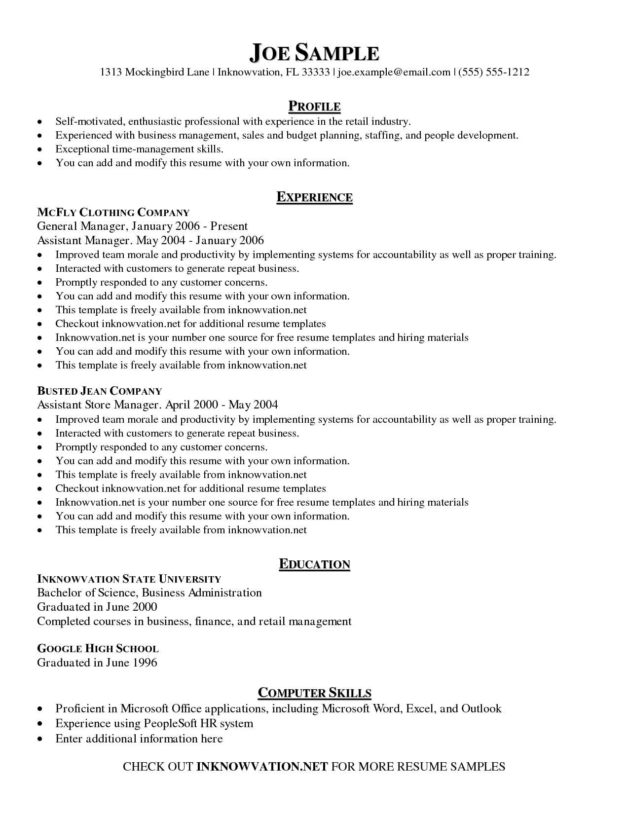 Printable Sample Resume | Room Surf Within Free Printable Resume Templates Microsoft Word
