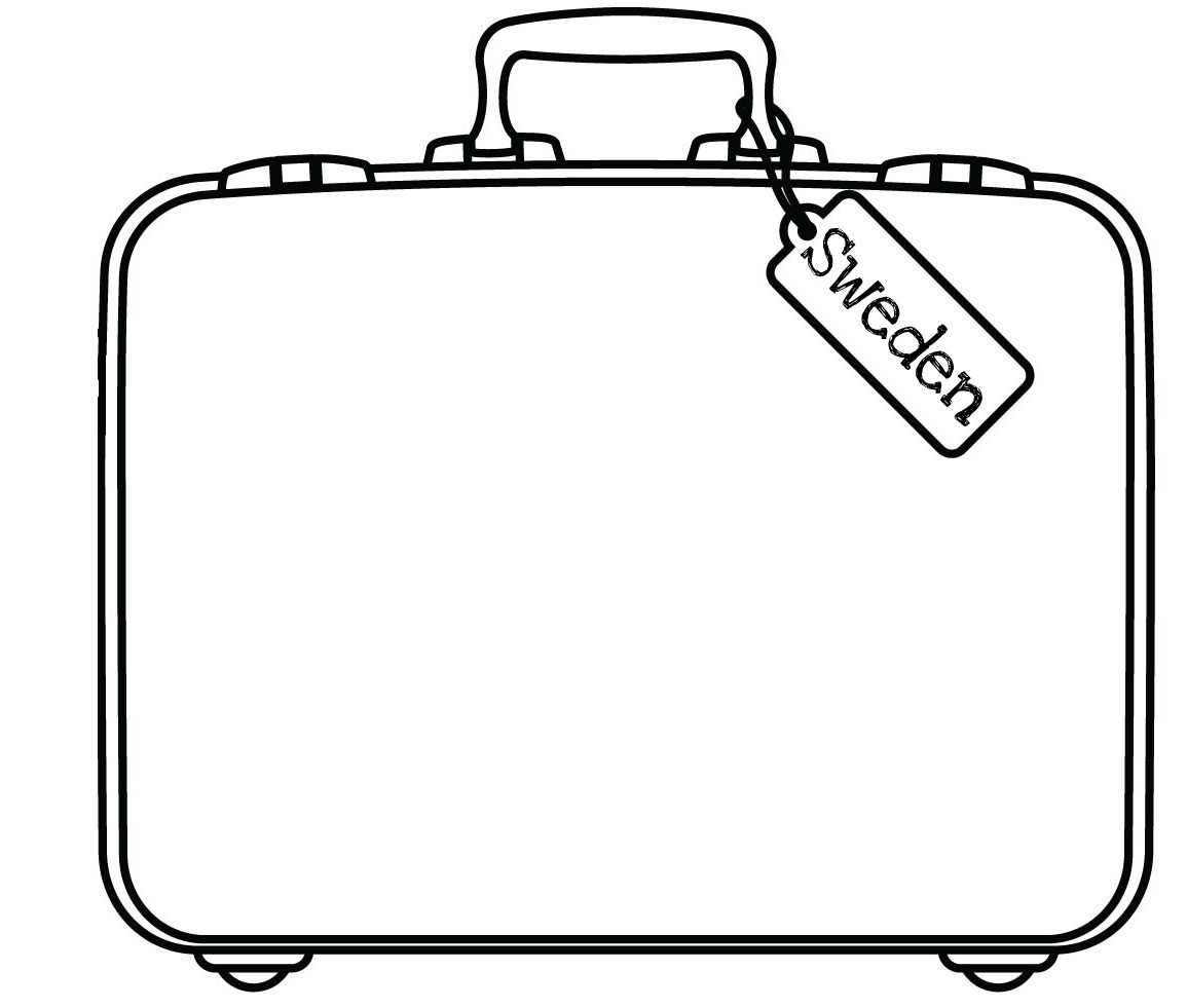 Printable Suitcase Clipart Black And White In Blank Luggage Tag Template