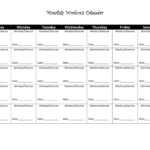 Printable Workout Calendar Regarding Blank Workout Schedule Template