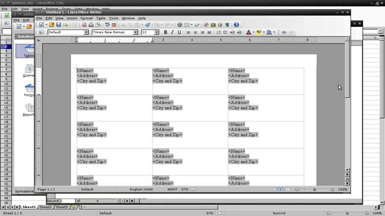 Printing Address Labels In Libreoffice For 33 Up Label Template Word