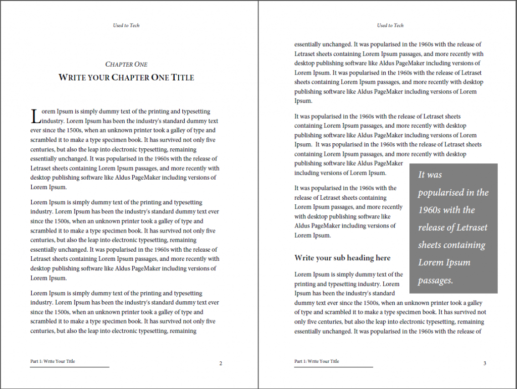 Professional Looking Book Template For Word, Free – Used To Tech Regarding How To Create A Book Template In Word