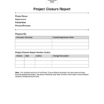 Project Closure Report For Closure Report Template