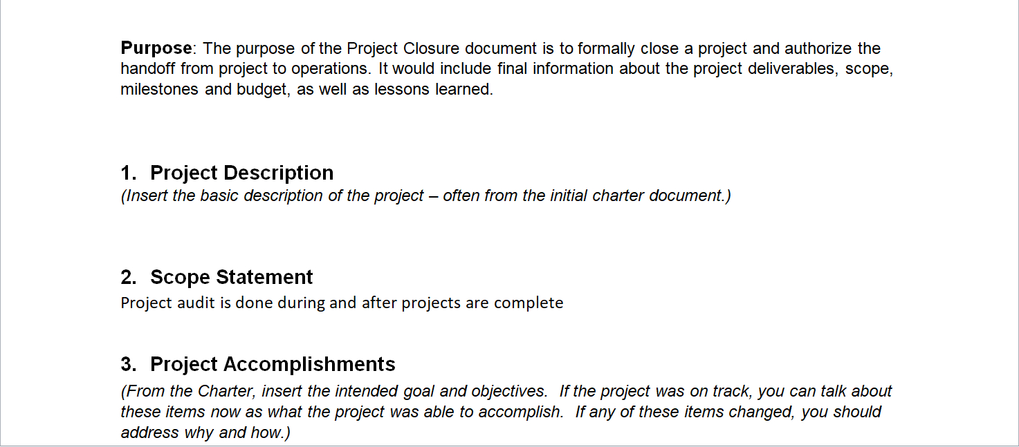 Project Closure Report Template For Closure Report Template