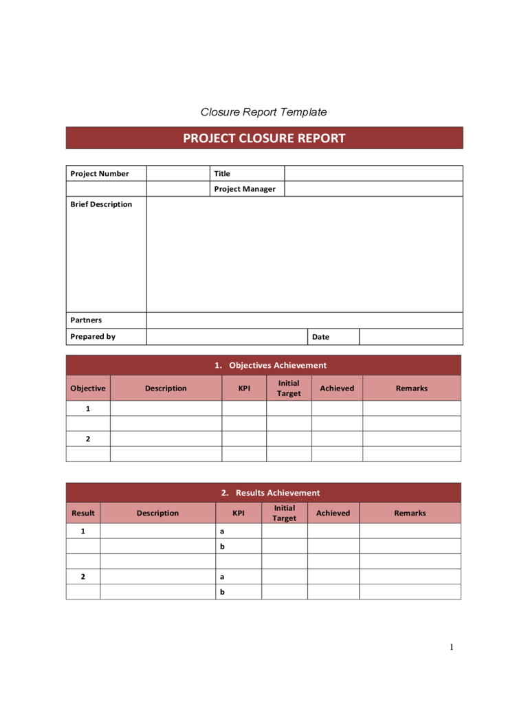 Project Closure Template – 2 Free Templates In Pdf, Word Pertaining To Closure Report Template