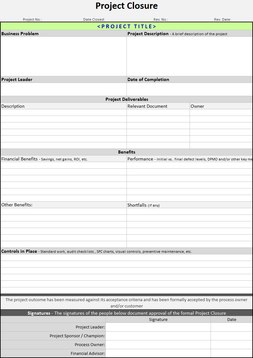 Project Closure Template – Tomope.zaribanks.co Within Closure Report Template