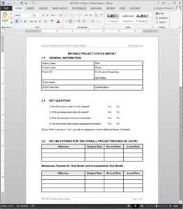 Project Status Report Template | Mp1000-2 within Report Template Word 2013
