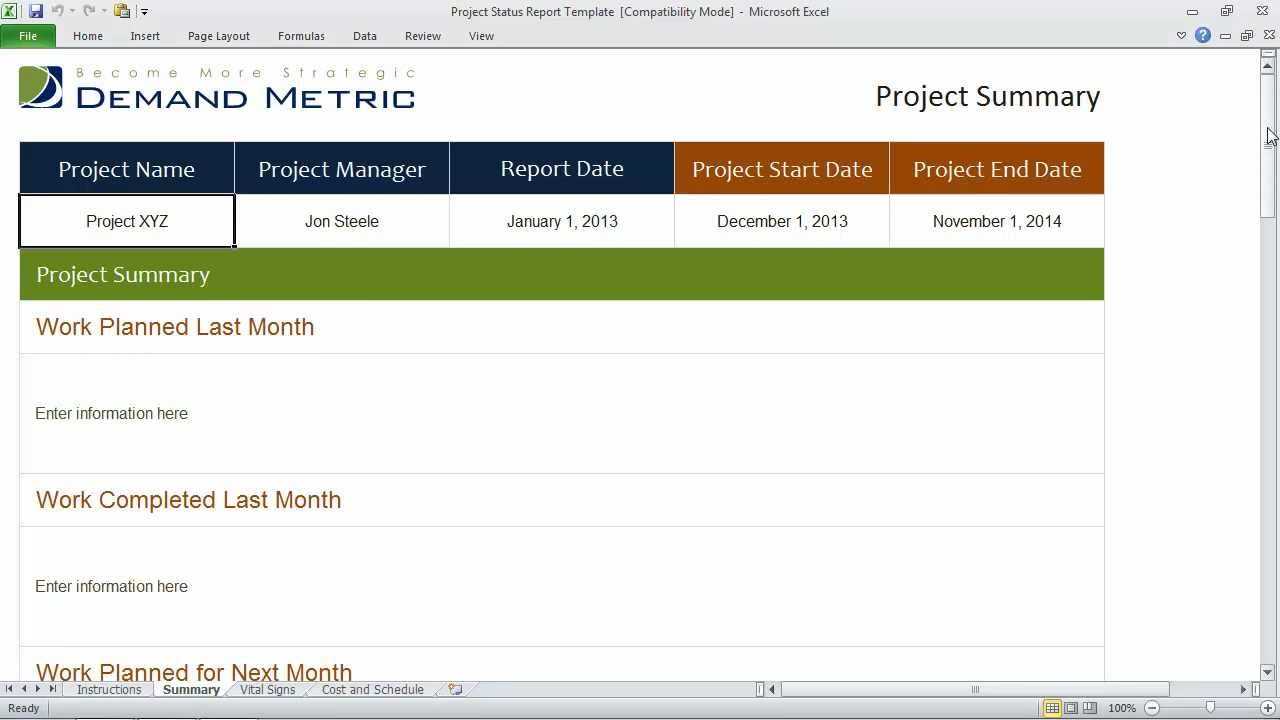 Project Status Report Template Regarding Project Weekly Status Report Template Excel