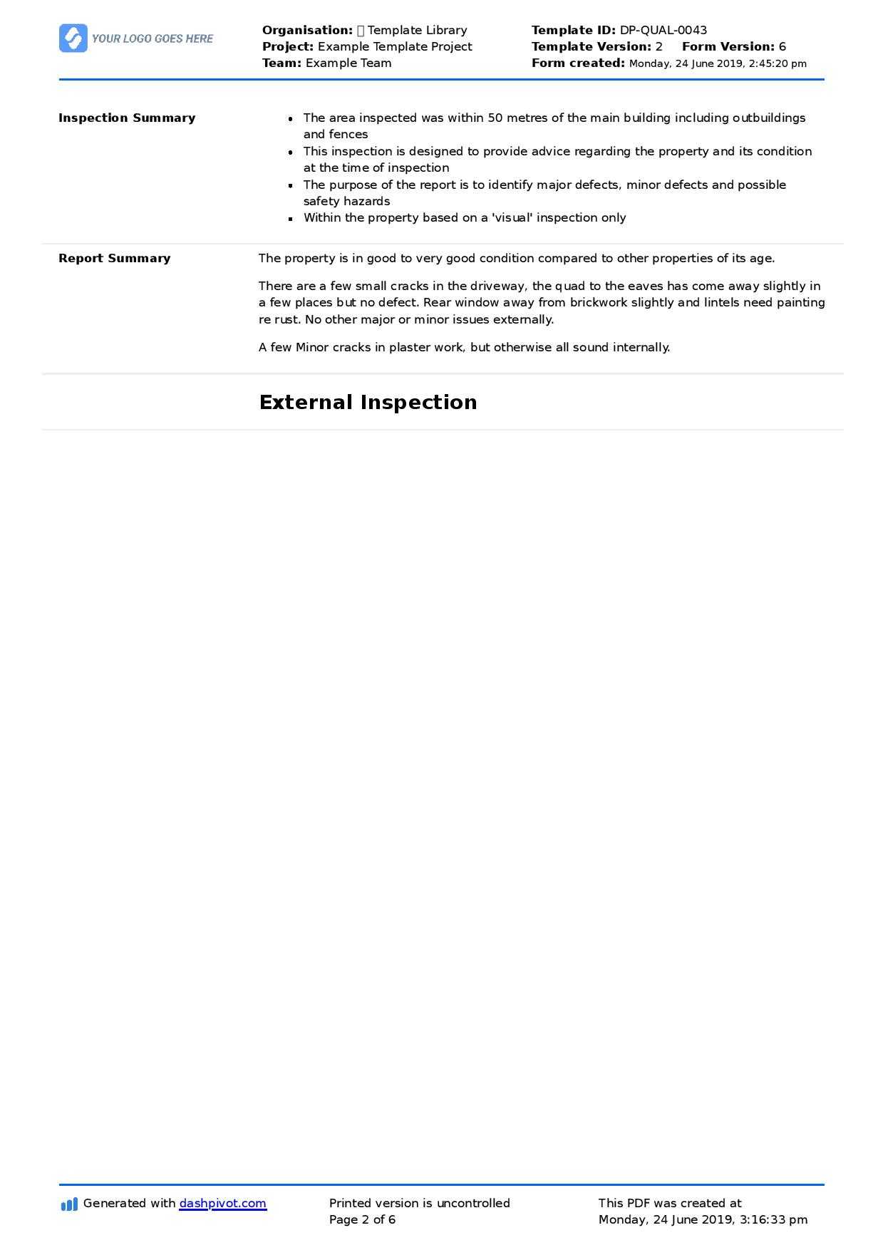 Property Inspection Report Template (Free And Customisable) Intended For Sound Report Template