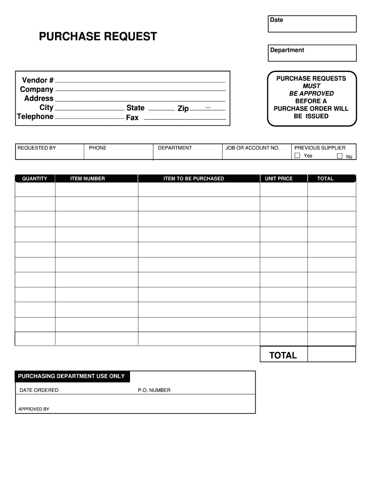 Purchase Request Form – Fill Online, Printable, Fillable Pertaining To Check Request Template Word