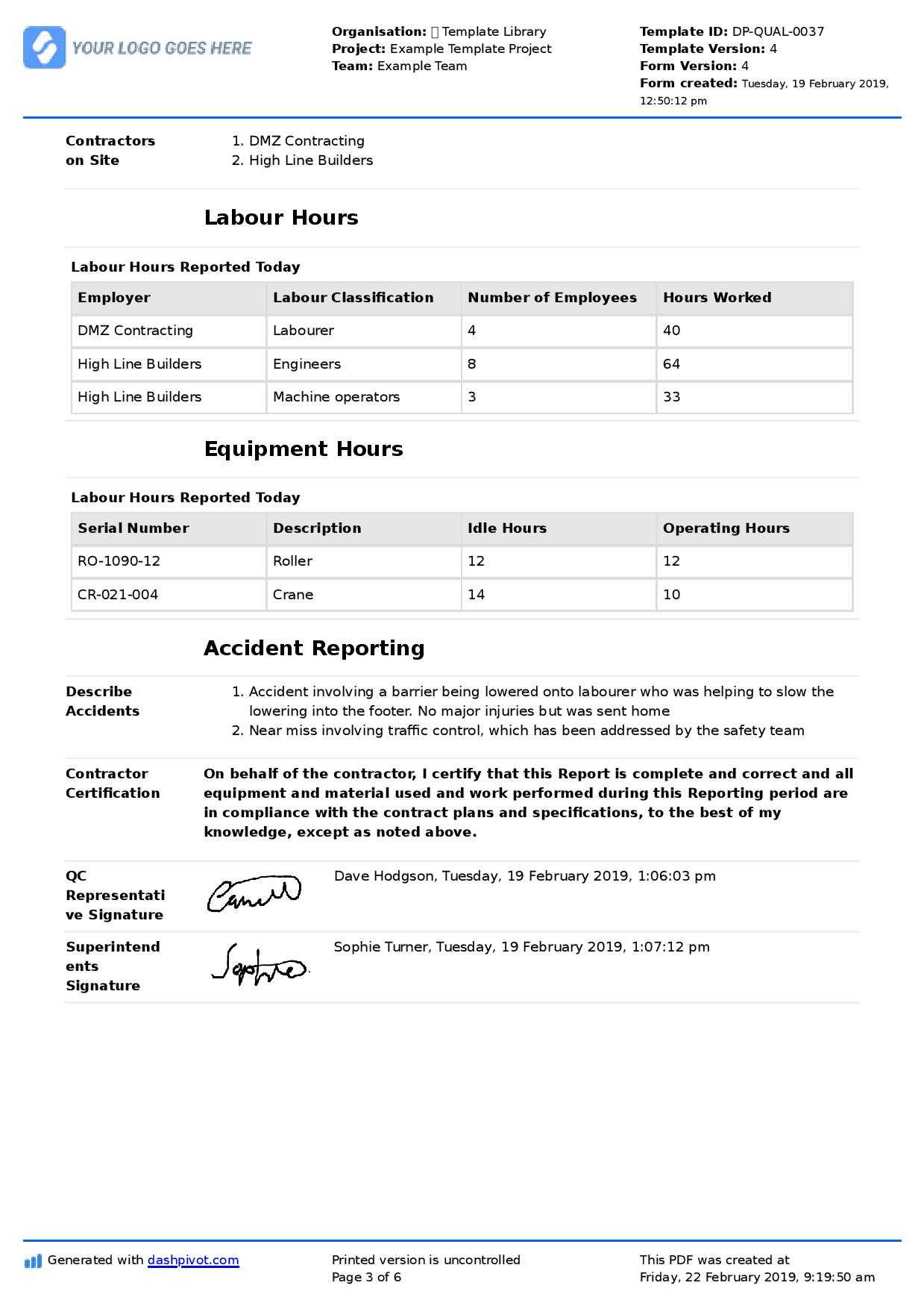Qa Qc Report Template And Sample With Customisable Format For Software Quality Assurance Report Template