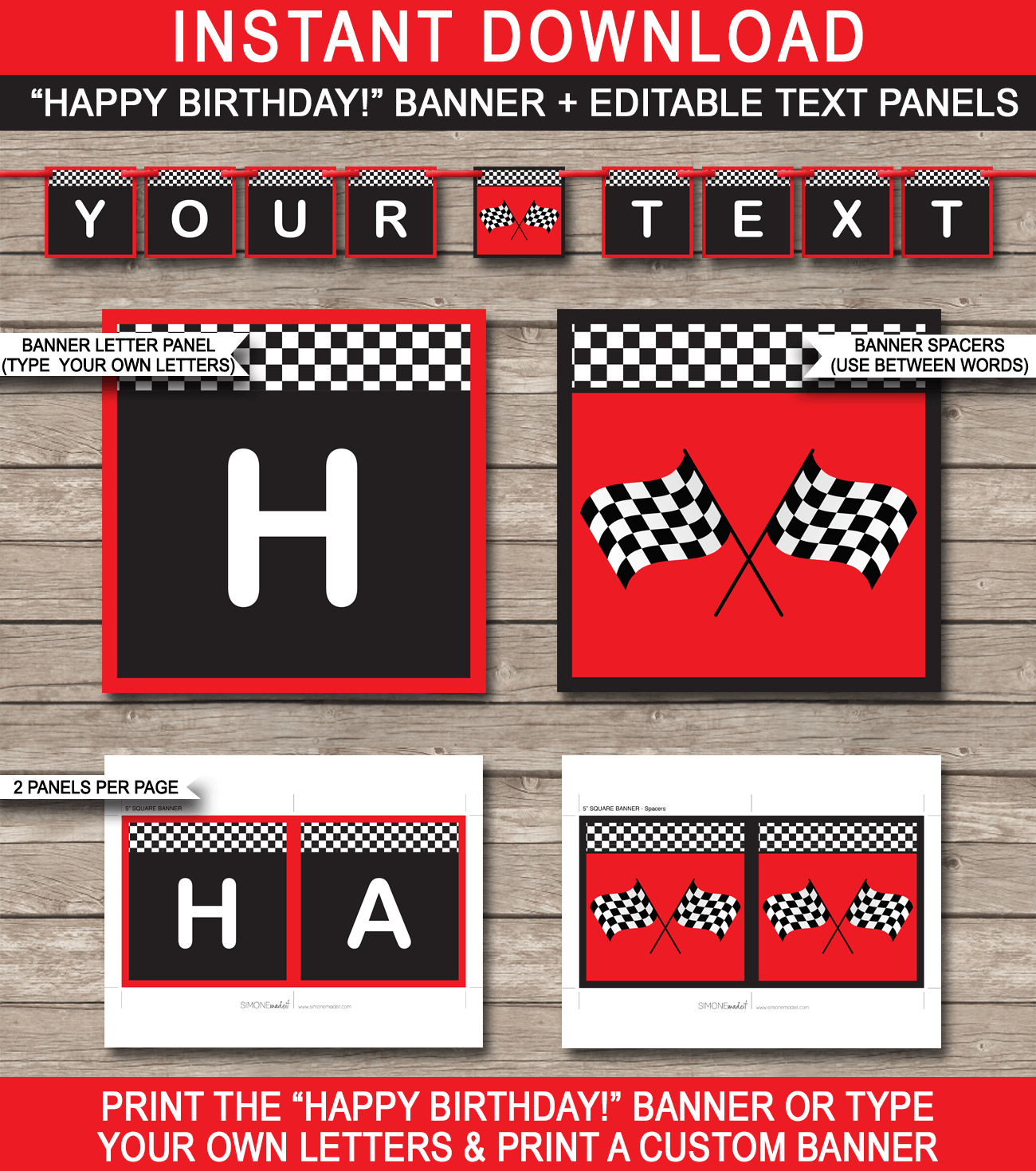 Race Car Party Banner Template – Red Pertaining To Cars Birthday Banner Template