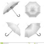 Realistic Detailed 3D White Blank Umbrella Template Mockup in Blank Umbrella Template