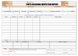 Receiving Inspection Procedure – Iso 9001 In Part Inspection Report 