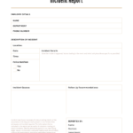 Red Incident Report Template In Check Out Report Template