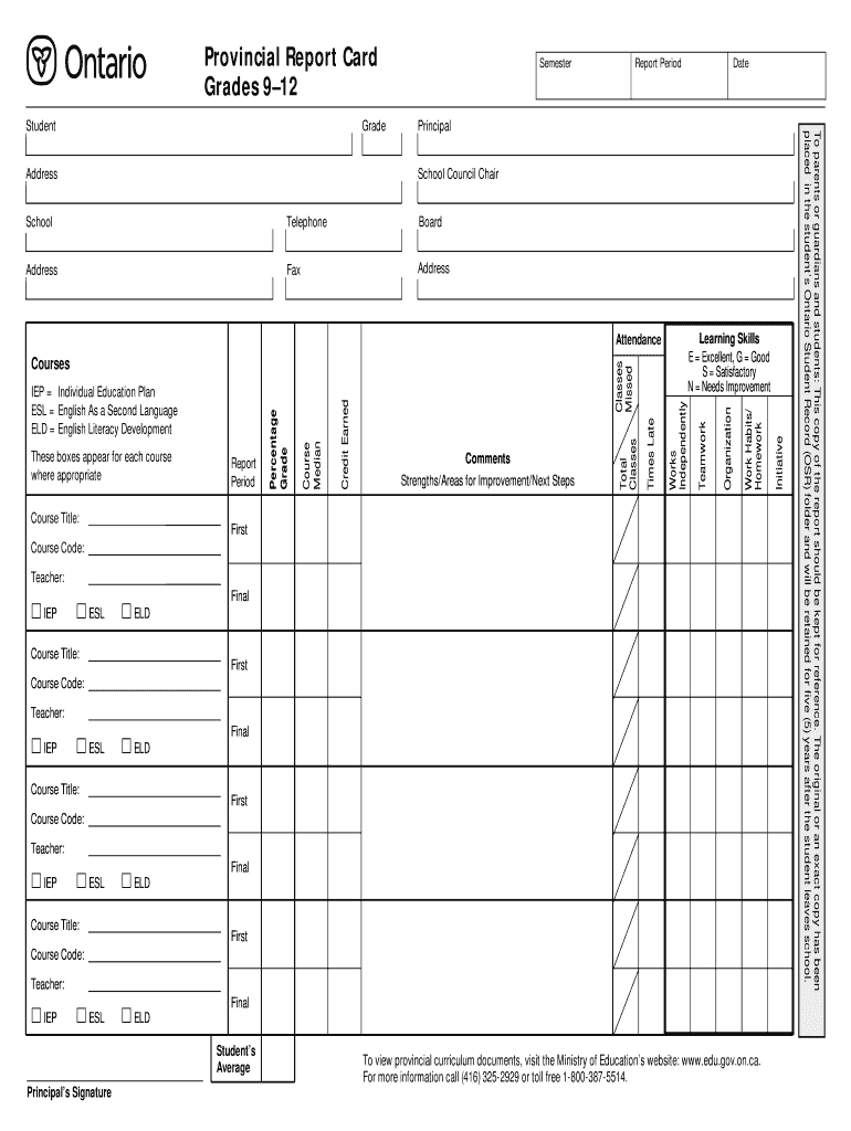 Report Card Form – Fill Out And Sign Printable Pdf Template | Signnow For Boyfriend Report Card Template