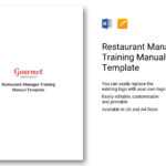 Restaurant Manager Training Manual Template In Word, Apple Pages With Training Documentation Template Word