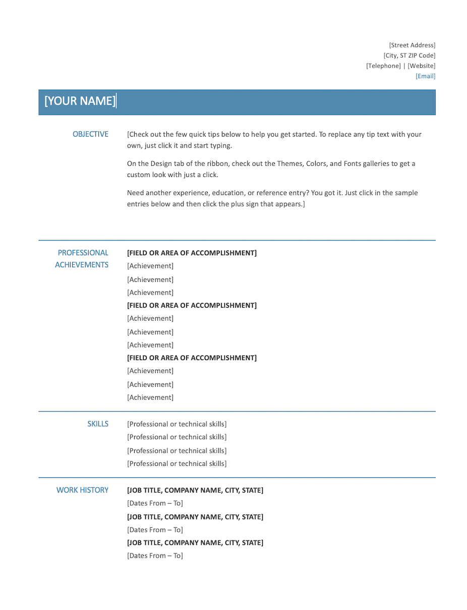 Resumes Template For Word – Papele.alimentacionsegura With Regard To Simple Resume Template Microsoft Word