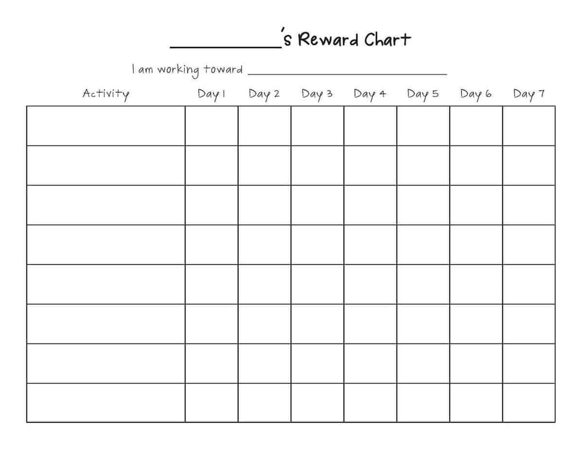 Reward Chart Template Word