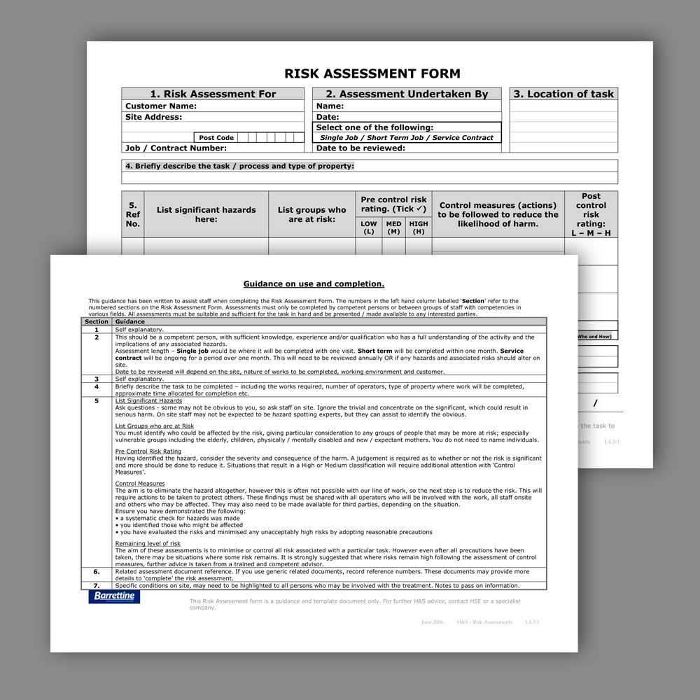 Risk/coshh Assessment Forms | Barrettine Environmental Health Throughout Pest Control Report Template
