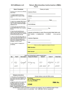 Rma Form Template - Fill Online, Printable, Fillable, Blank within Rma Report Template