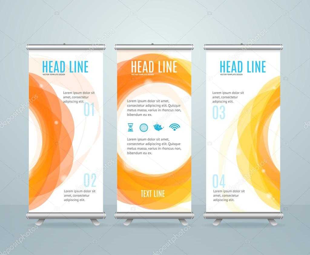 Roll Up Banner Stand Design Template. Vector — Stock Vector With Banner Stand Design Templates