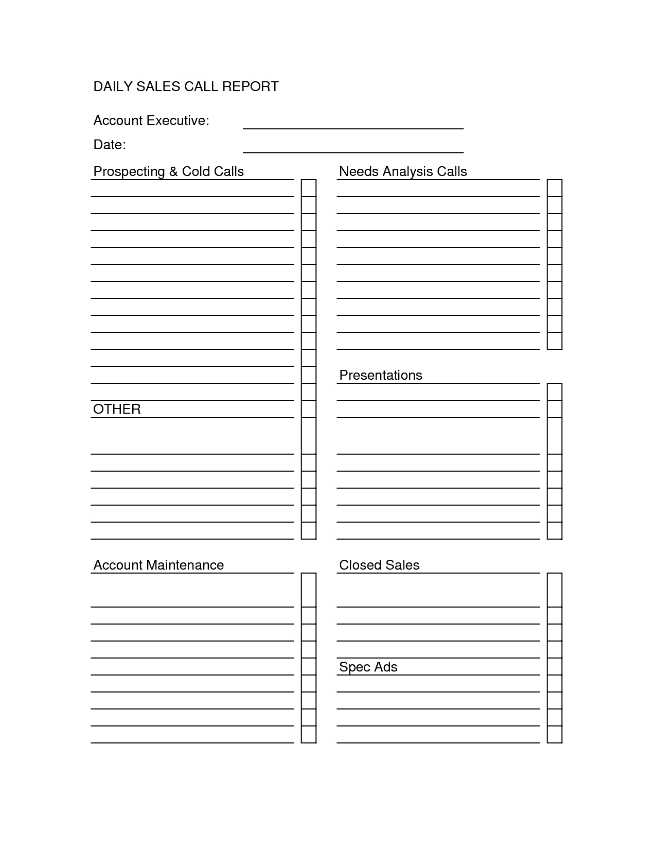Sales Call Report Templates - Word Excel Fomats In Daily Sales Call Report Template Free Download