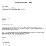 Sample Resignation Letter 2 Weeks Notice – Every Last Inside 2 Weeks Notice Template Word