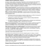 Sample Sexual Harassment Policy #1 With Regard To Sexual Harassment Investigation Report Template