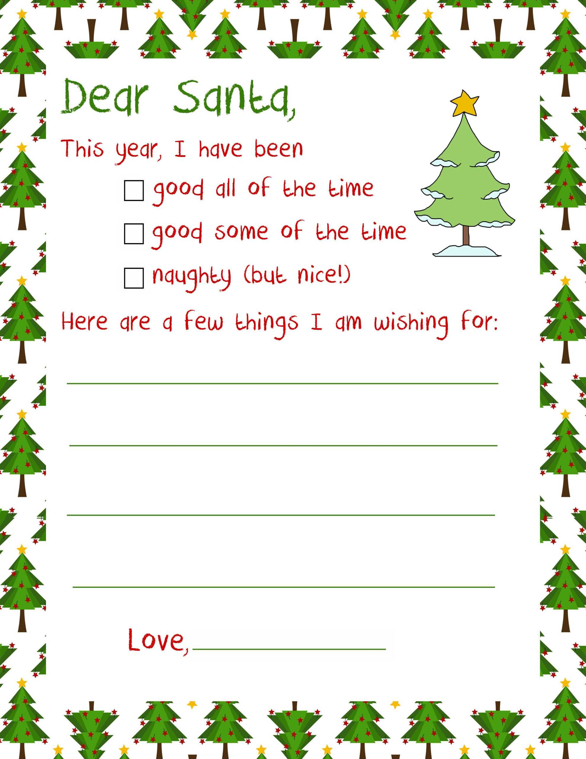 Santa Christmas Letter – Letter To Santa Throughout Letter From Santa Template Word