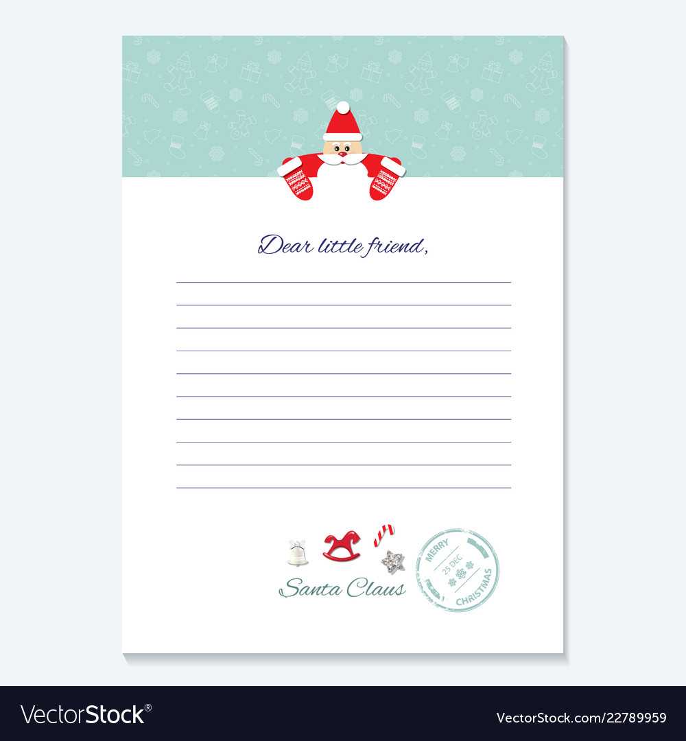 Santa Claus Letter Decorative Blank Template A4 Within Blank Letter From Santa Template