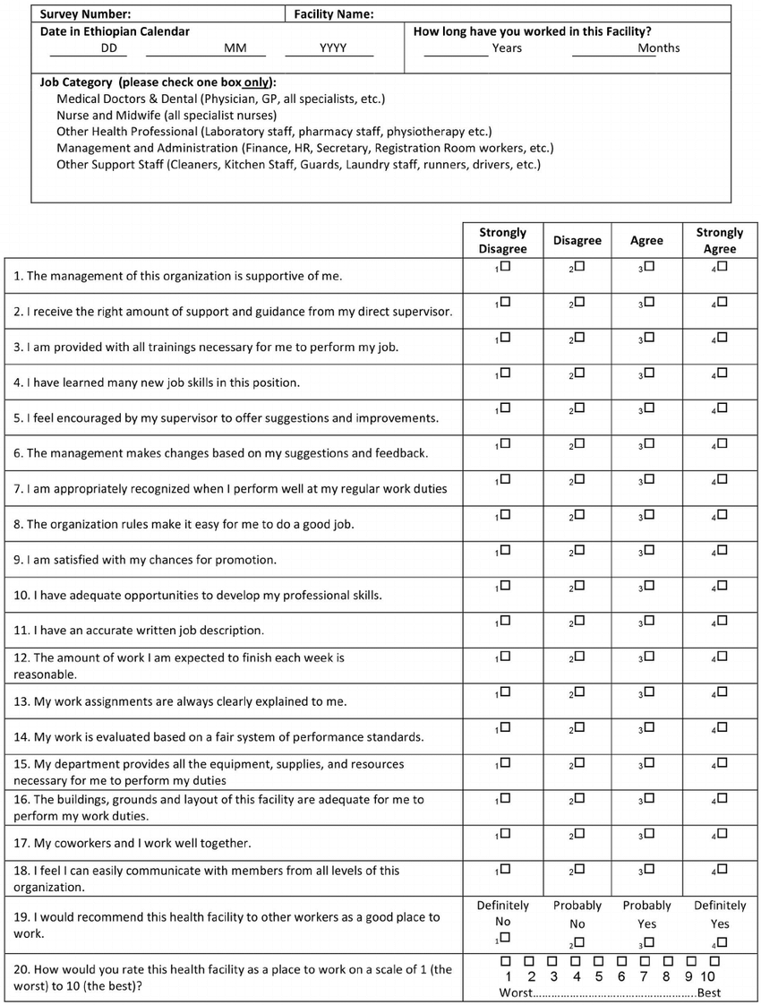 Satisfaction Of Employees In Health Care (Sehc) Survey Throughout Employee Satisfaction Survey Template Word
