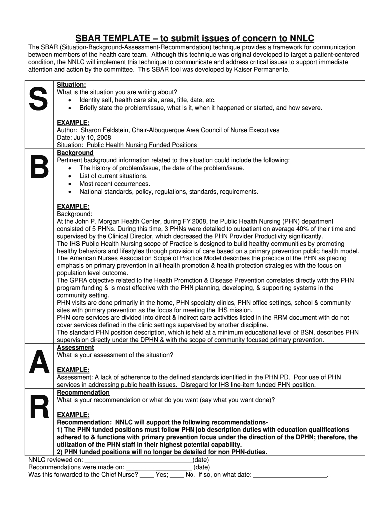 Sbar Template - Fill Online, Printable, Fillable, Blank For Sbar Template Word