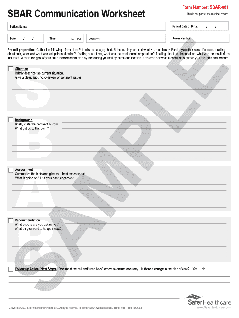 Sbar Tool Template Word Document – Fill Online, Printable In Sbar Template Word