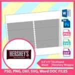 Scalloped Hershey Candy Bar Wrapper Template, Psd, Png And Svg, Dxf, Doc  Microsoft Word Formats, 8.5X11" Sheet, Printable 672 Pertaining To Candy Bar Wrapper Template Microsoft Word