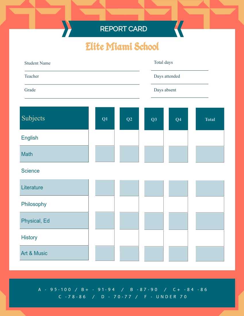 School Report Card Template - Visme Inside Report Card Format Template