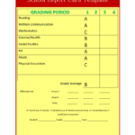School Report Template Throughout High School Student Report Card Template