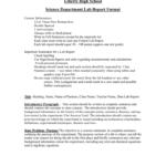Science Department Lab Report Format For Science Experiment Report Template