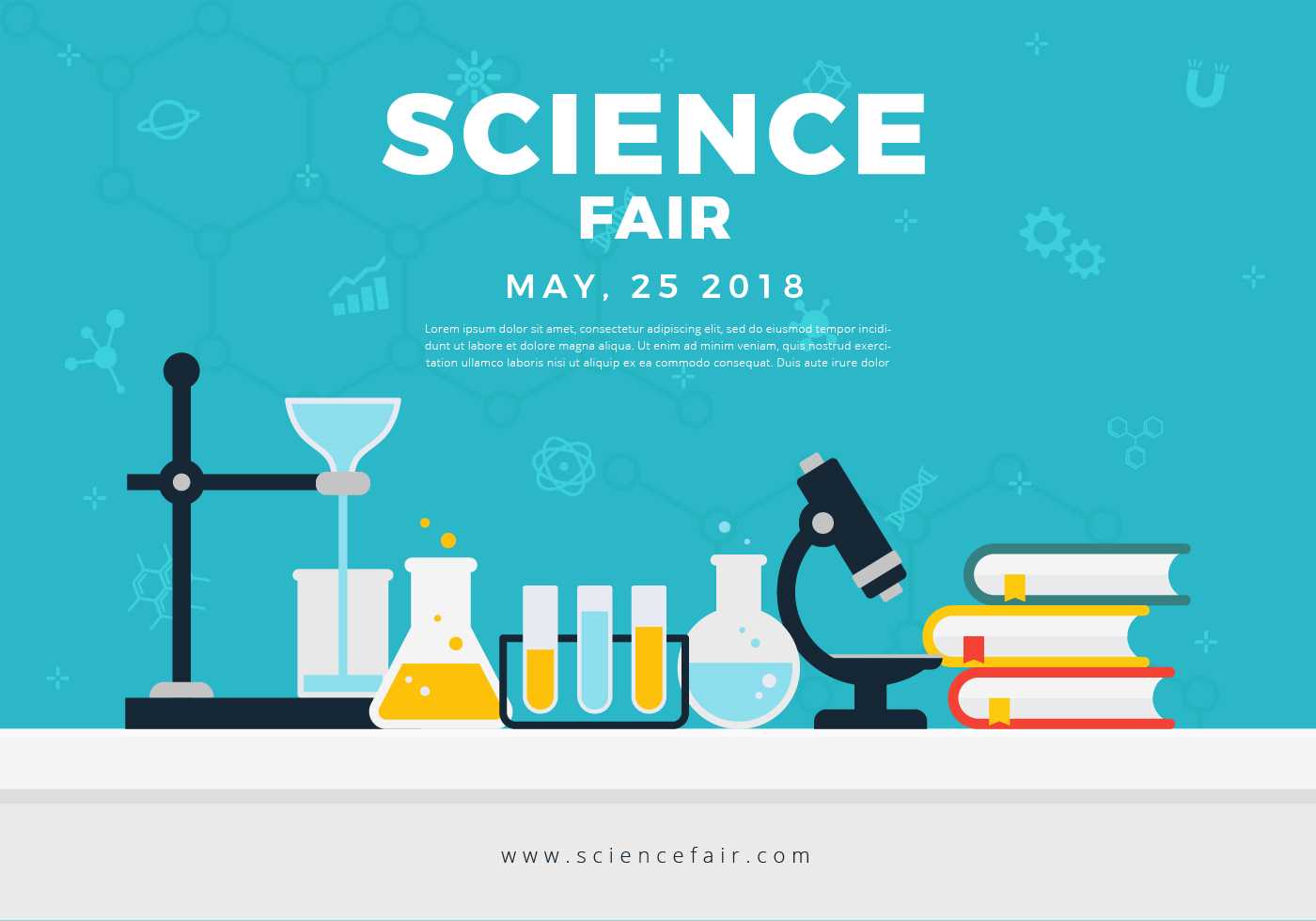 Science Fair Poster Banner - Download Free Vectors, Clipart Within Science Fair Banner Template