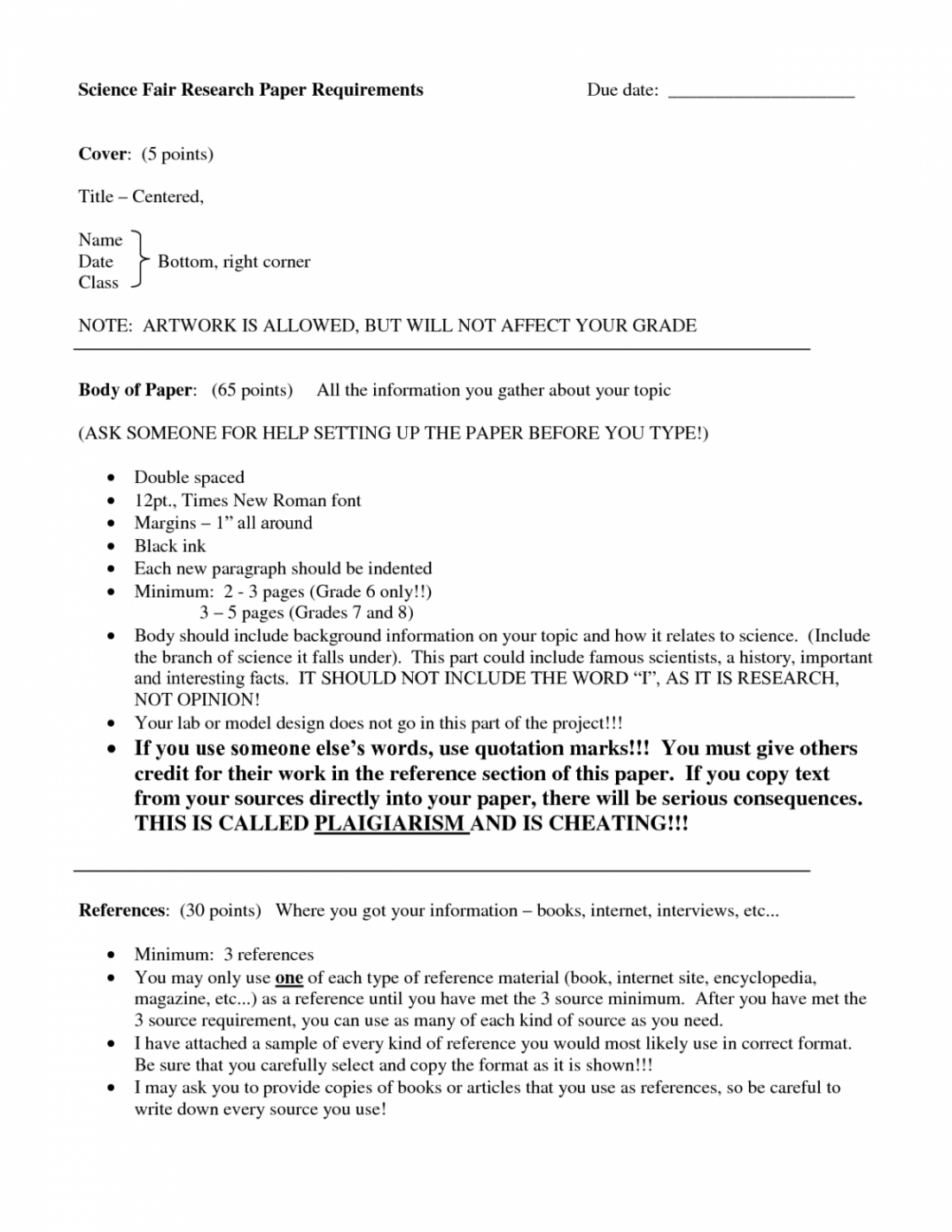 Science Fair Project Report Template Within Research Project Report Template