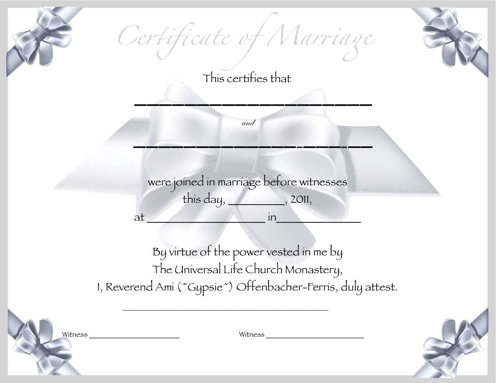 Seal Certified Editable Marriage Certificate Template With Blank Marriage Certificate Template