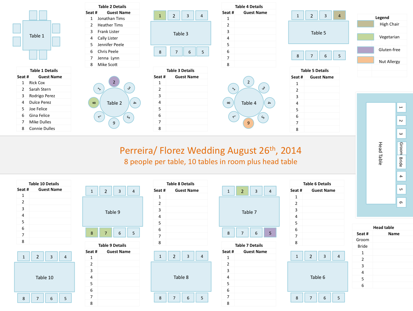 Seating Chart For Wedding Reception Template – Papele With Wedding Seating Chart Template Word