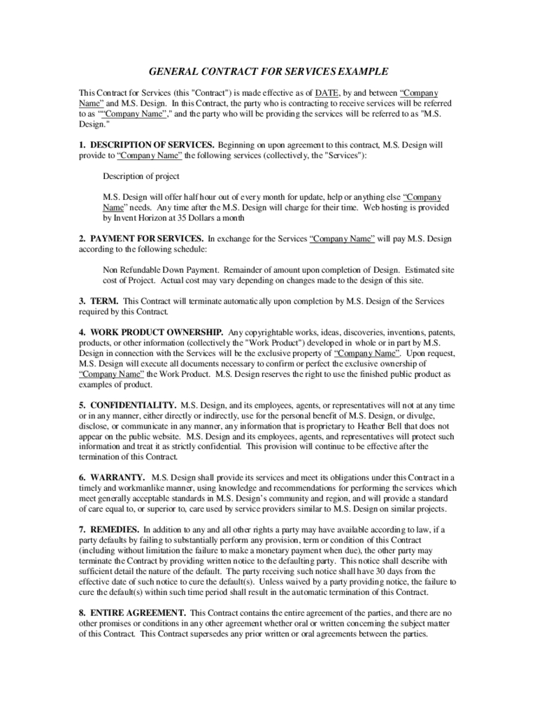 Service Contract Template – 12 Free Templates In Pdf, Word Intended For Community Service Template Word