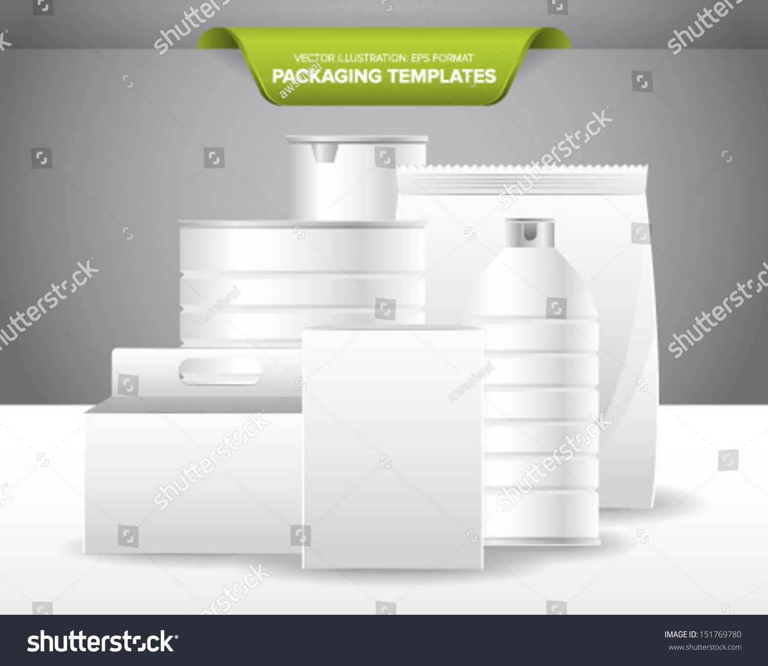 Set Empty Blank Packaging Templates Food Stock Vector Intended For Blank Packaging Templates